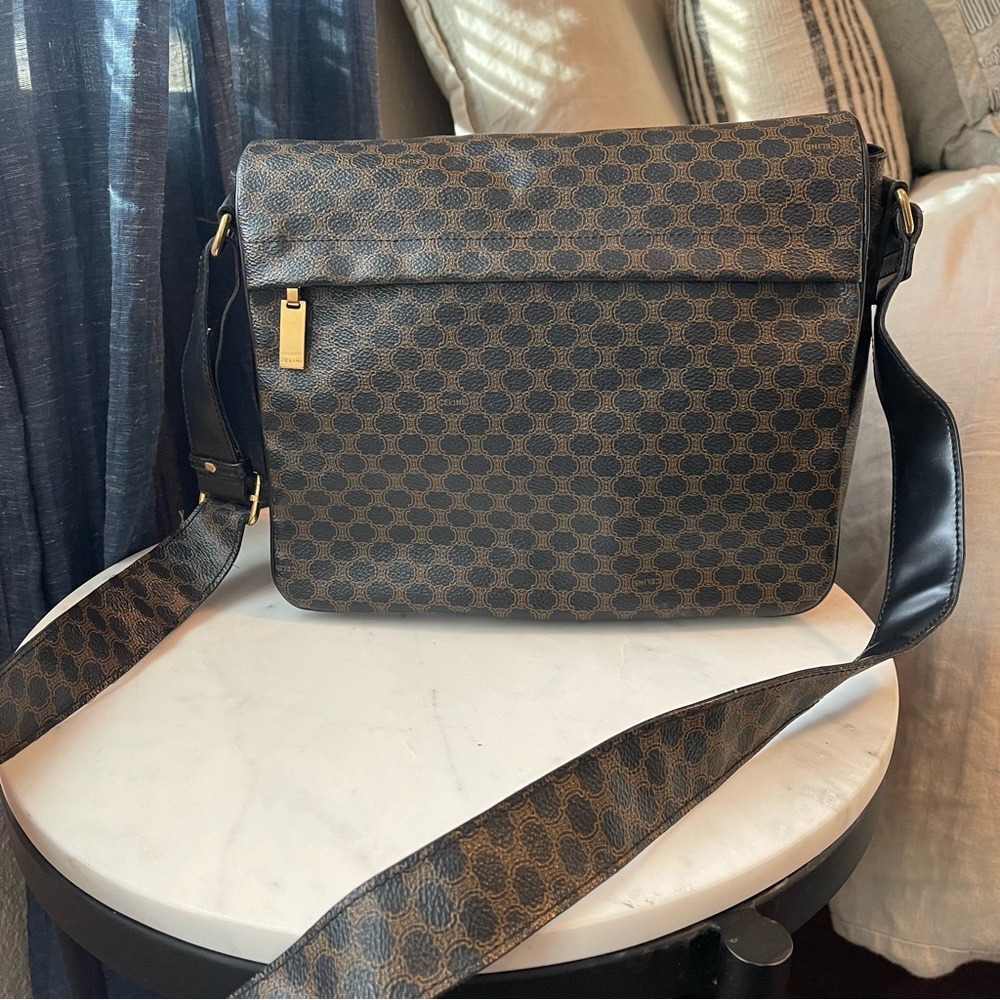 Authentic Vintage Celine Macadam Crossbody Messenger Bag